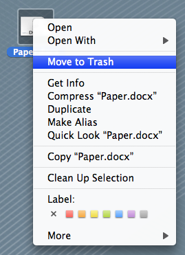 move icon to trash imac screenshot move icon to trash imac screenshot